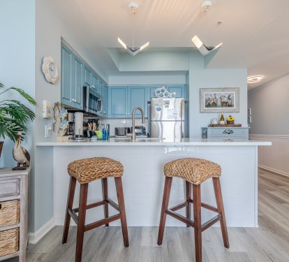 The pendant lights are seagulls