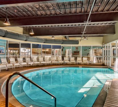 Indoor pool with access to outdoor pool (heated)