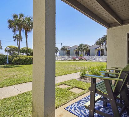 View from the super comfortable chairs on the patio.  Steps to the pool!