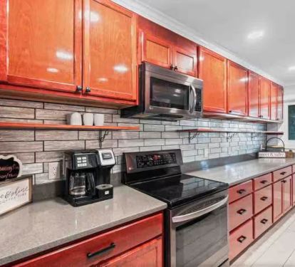Fully stocked kitchen with any gadget you would need. Even an ice cream maker.