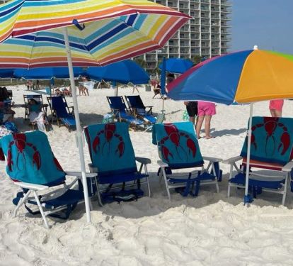 Beach chairs, umbrellas and towels supplied for guest to use.