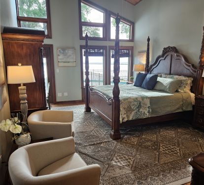 Large Master bedroom with large walk-in closet and luxurious master bath 