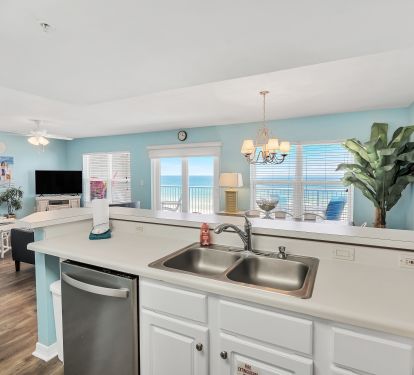 Look out at the beach from the kitchen!