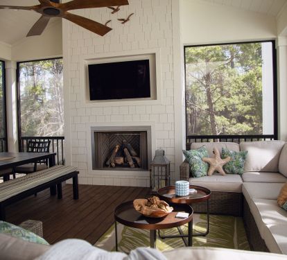 After grilling &amp; dinner, gather around the fireplace &amp; TV on cool evenings!