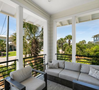 2nd Floor Front Balcony with New Comfy Seating