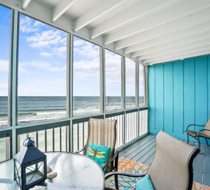 Screened in Gulf Front Deck