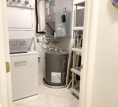 Full size stack washer and dryer. 