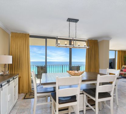 Dining room has beautiful gulf view