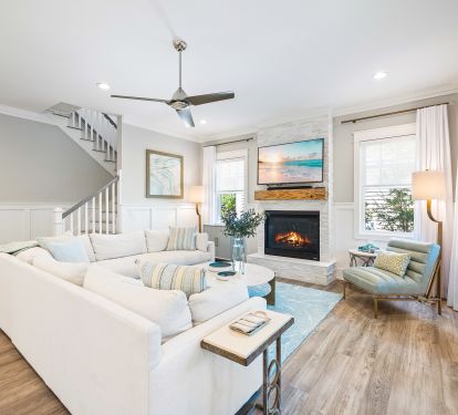 Open living room- Gas fireplace