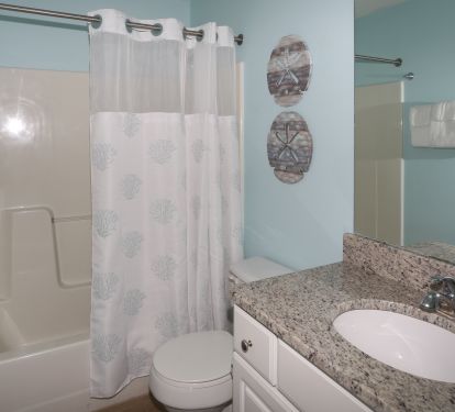 Guest bath with shower tub combo
