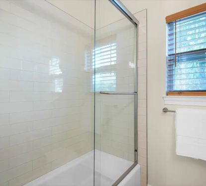 Shipwatch-24...1st floor. Shared hall full bath. with frameless glass tub/shower combo. Photo 2