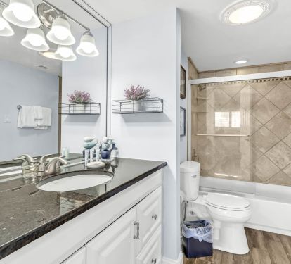 Fully updated guest bath with tub/shower combo