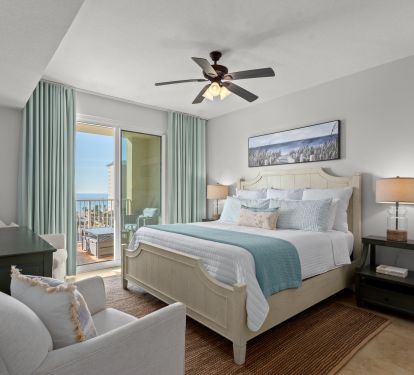 [Bedroom #1] King Ensuite w/ Balcony Access and Views of the Gulf