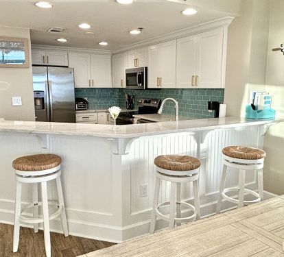 Renovated kitchen and bar