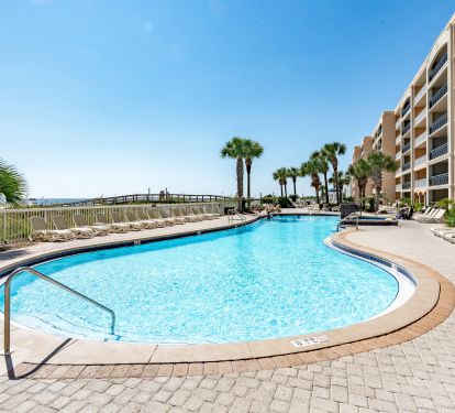 Resort-style beachfront pool with Gulf views.