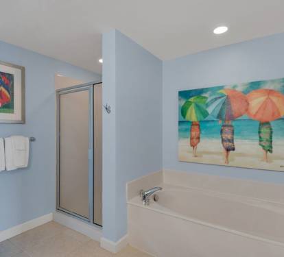 Choose between a walk-in shower or a relaxing bath in the master bath.