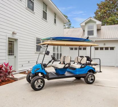 Vibe-14 Not a beater electric cart that can only go an hour before needing a charge. 6 seater gas cart can take you all over 30A's 17 miles of stunning coastal scenery. Or, strap on a paddleboard or kayak to experience our amazing coastal dune lakes.