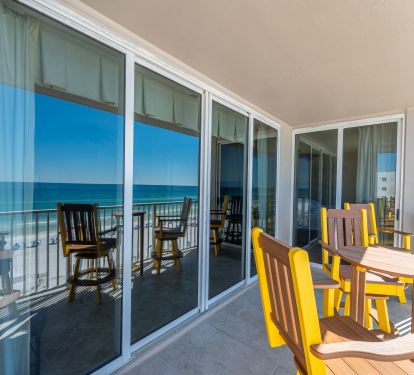 You can access the balcony from the living room and master suite