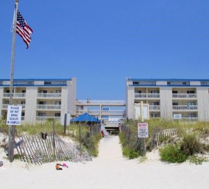 Sugar Beach Condos are located directly on the beach