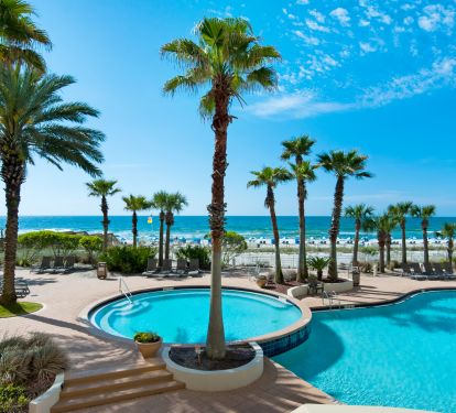Round Heated Pool, Hot Tub, 6000 SF Main Pool, All With Open Gulf &amp; Beach Views