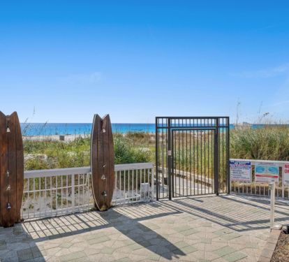 1 of the 2 gated entrances to the private beach