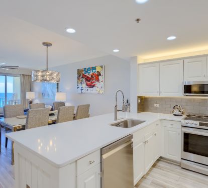 Dining area with custom artwork