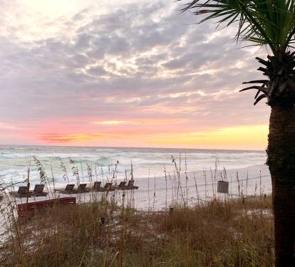 colorful sunsets and beach view.