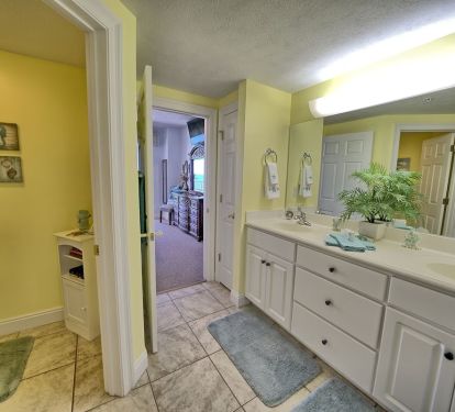 MASTER BATH LOOKING INTO BEDROOM