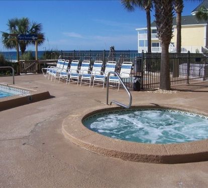 Guests can also relax in the hot tub after a fun day at the beach. 