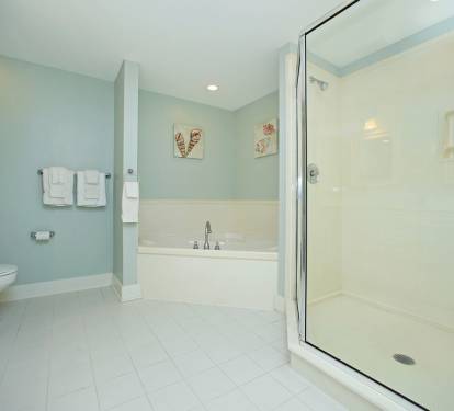 Private master bathroom.The shower is so big you can fit the whole family in it.