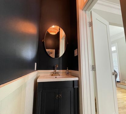 Half bath off of the main living area