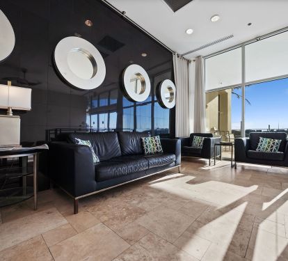 Lounge area inside the building