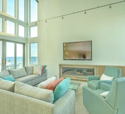Living Room with Big Screen TV