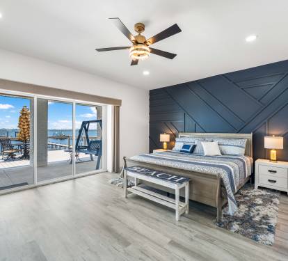 Wow! Opulent master w/ensuite bathroom. Beautiful views right outside patio door