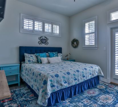 Bedroom off of kitchen/living room, private terrace with gulf view