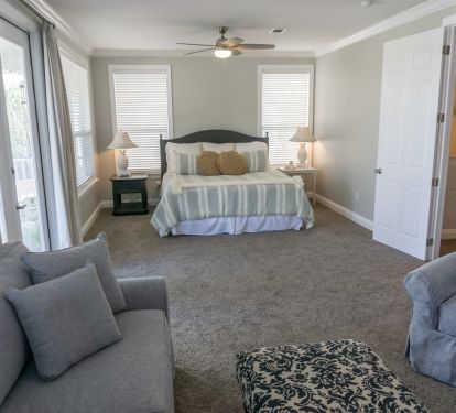 The Huge King master suite with walk out porch overlooking pool &amp; seating area