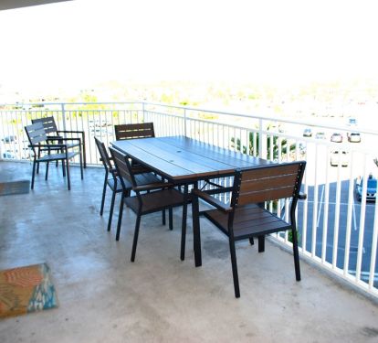 lots of seating on the balcony.