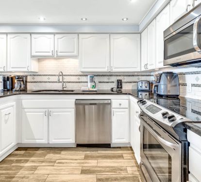 All standard appliances and cookware provided