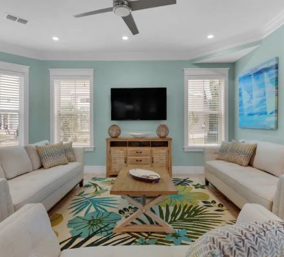 Shenanigans-6 Travertine floors, granite kitchen. It's impossible not to unwind in Shenanigans' relaxing coastal decor.