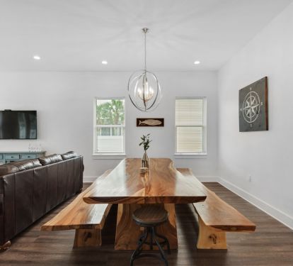 Beautiful wood crafted dining room table 