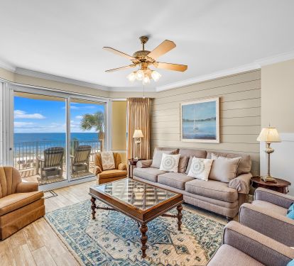 Comfy living room furn. for relaxing and planning your day. 