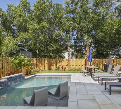 View from rear door to backyard