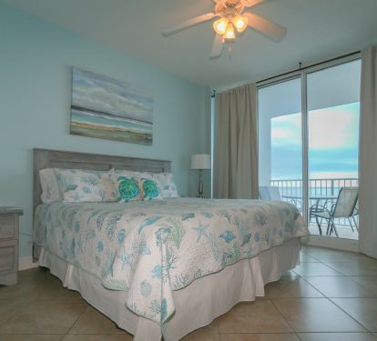 Master bedroom with balcony access