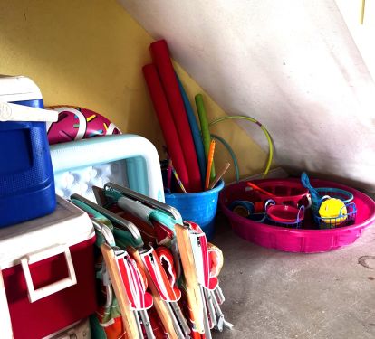 Beach Gear:  coolers, chairs, toys