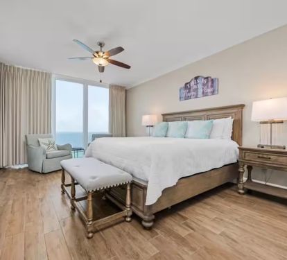 The spacious master suite offers an unobstructed Gulf view directly from your bed as well as dedicated balcony access. You'll also enjoy the walk-in closet.