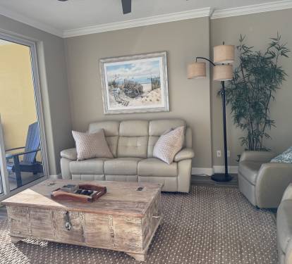 The sofa has recliners on both ends. Drapes coming December 2025.