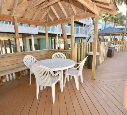 Relaxing area to hang out at the pool.