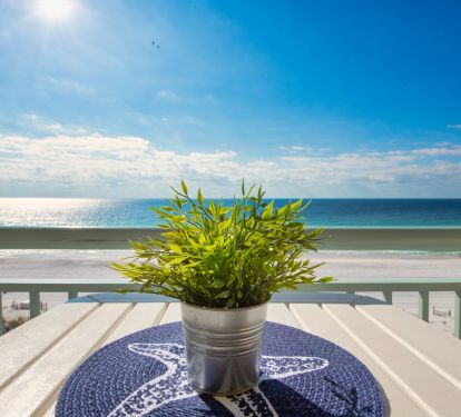Penthouse Balcony with  expansive beachfront views, great for dolphin watching