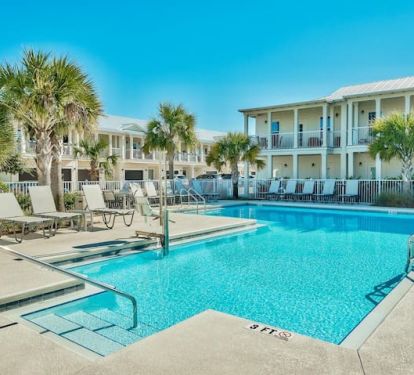 Resort style pool just steps out the front door