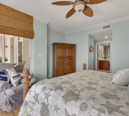 Master bedroom has direct access to gulf side balcony